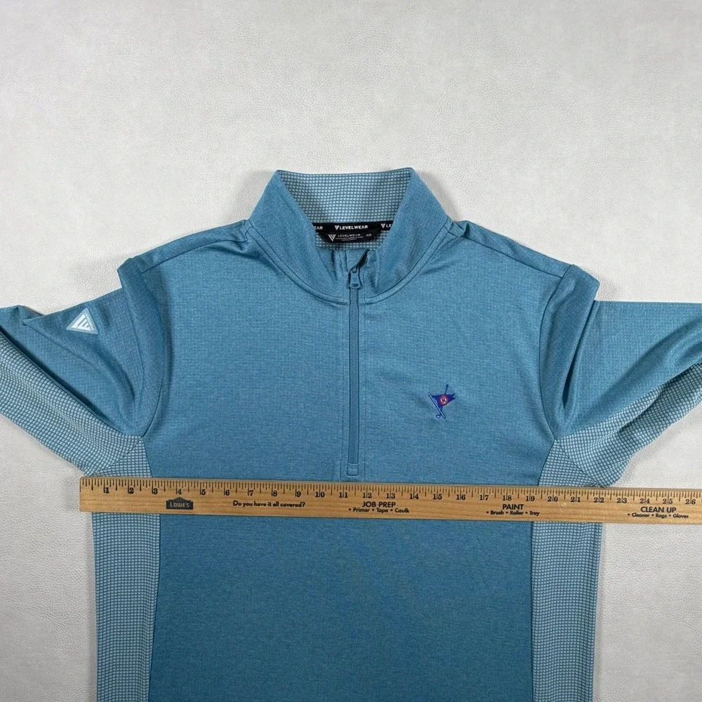 Levelwear Mens Medium Pullover Blue Quarter Zip Golf Performance Ocean Reef Club